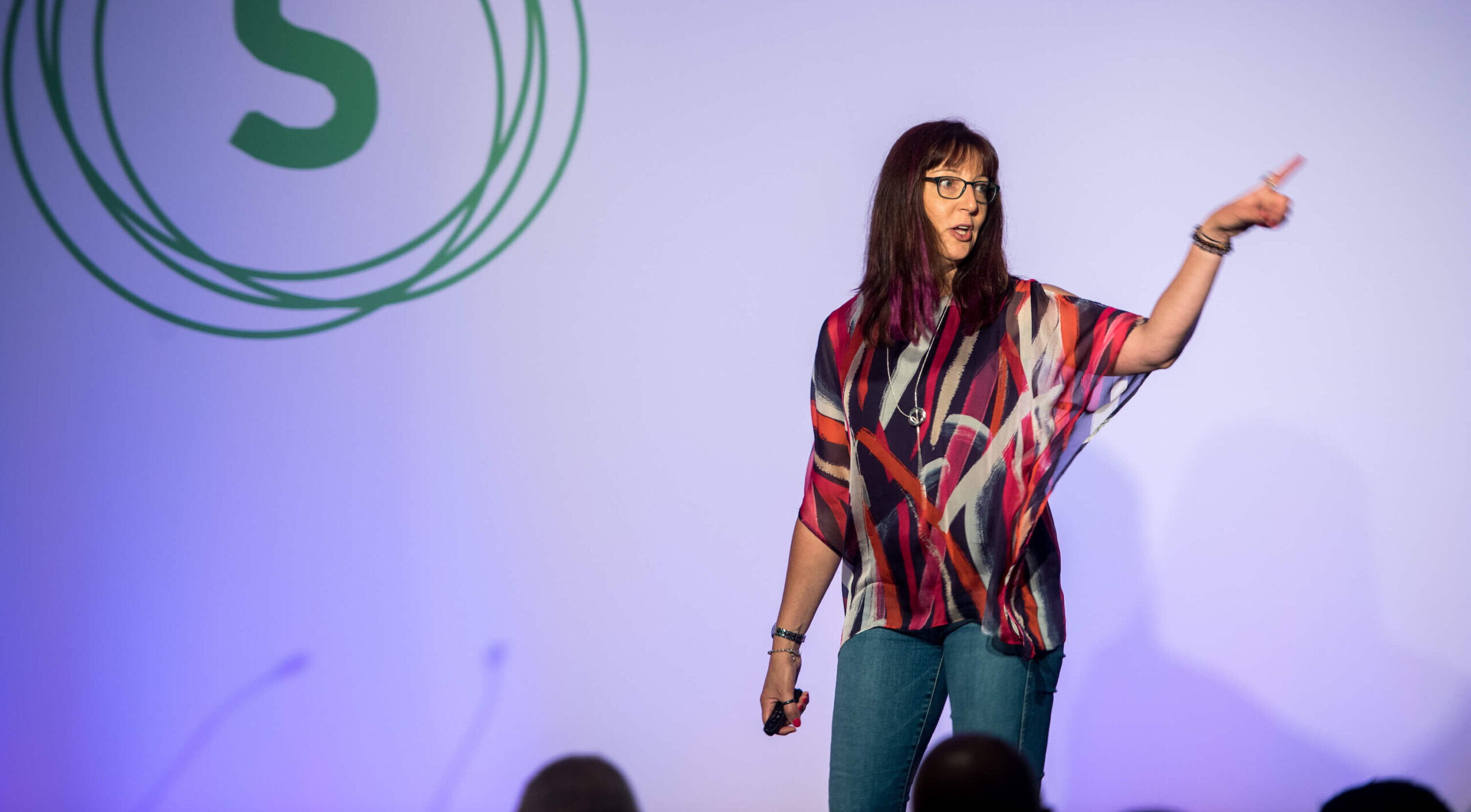 Katrina Collier Keynote Speaker on stage at SourceCon