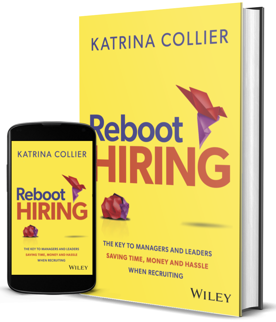 Image of the book Reboot Hiring with its bright yellow cover